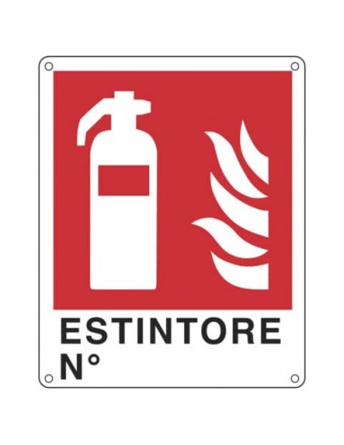 Cartello antincendio 25x31 cm Cartelli Segnalatori ''Estintore N°'' E20150X