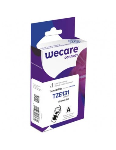 Nastro compatibile Brother 12 mm x 8 mt Wecare nero/trasparente K80017W4