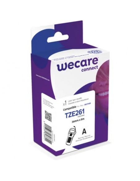 Nastro compatibile Brother 36 mm x 8 mt Wecare nero/bianco K80024W4