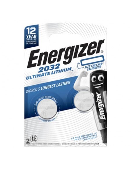 Batterie al litio a bottone Lithium Performance BP2 3V Conf. 2 pz blu Energizer CR2032 - E301319300