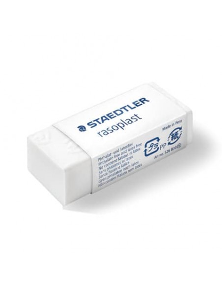 Gomma Rasoplast per matita Staedtler - 43 x19 x13 mm - bianca - conf. 30 pezzi - 526B30