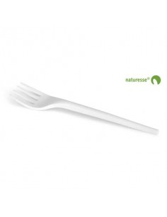 Posate in CPLA BIO bianco compostabile smart. Conf.50pz. Scatolificio del Garda forchetta - 14162