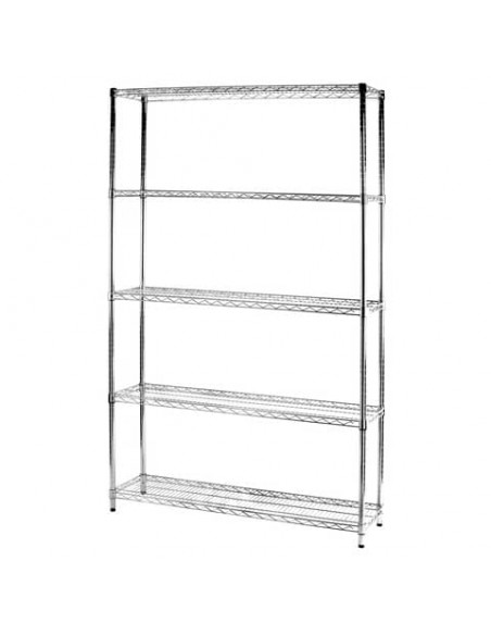 Scaffale cinque ripiani d'acciaio cromato Serena Group Archimede 120x35xH.200 cm - 5X351220