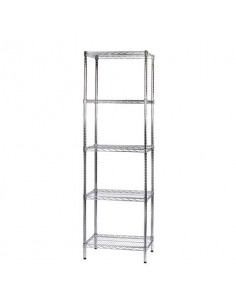Scaffale cinque ripiani d'acciaio cromato Serena Group Archimede 60x45xH.200 cm - 5X456020