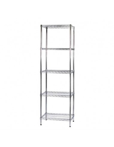 Scaffale cinque ripiani d'acciaio cromato Serena Group Archimede 60x45xH.200 cm - 5X456020