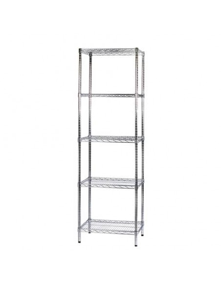 Scaffale cinque ripiani d'acciaio cromato Serena Group Archimede 60x45xH.200 cm - 5X456020