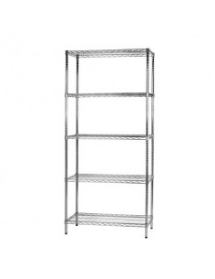 Scaffale cinque ripiani d'acciaio cromato Serena Group Archimede 90x45xH.200 cm - 5X459020