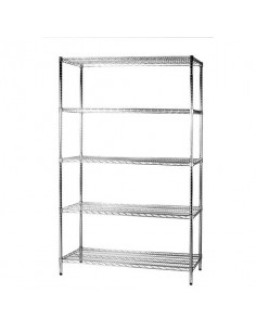 Scaffale cinque ripiani d'acciaio cromato Serena Group Archimede 120x60xH.200 cm - 5X601220