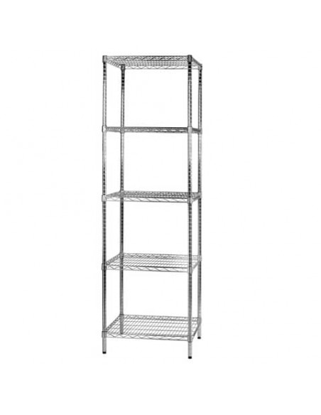 Scaffale cinque ripiani d'acciaio cromato Serena Group Archimede 60x60xH.200 cm - 5X606020