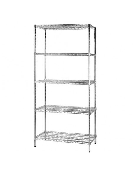 Scaffale cinque ripiani d'acciaio cromato Serena Group Archimede 90x60xH.200 cm - 5X609020