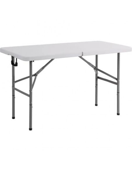 Tavolo rettangolare pieghevole Serena Group in polietilene bianco e base nera 122x61xH.74 cm - CZ122F