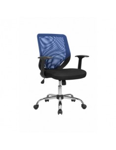 Seduta operativa con braccioli Serena Group Tucson rivestimento tessuto e schienale in rete blu - W095B
