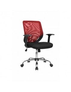 Seduta operativa con braccioli Serena Group Tucson rivestimento tessuto e schienale in rete rosso - W095R