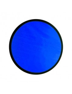 frisbee pieghevole in poliestere con pouch colorata coordinata - ø 25 cm - blu-silver 5007785