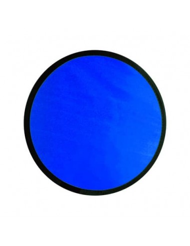 frisbee pieghevole in poliestere con pouch colorata coordinata - ø 25 cm - blu-silver 5007785
