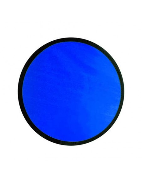 frisbee pieghevole in poliestere con pouch colorata coordinata - ø 25 cm - blu-silver 5007785