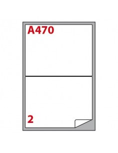 Etichette bianche Copiatabu A410 Laser/Inkjet - 2 et./foglio - conf. 100 fogli Markin 199