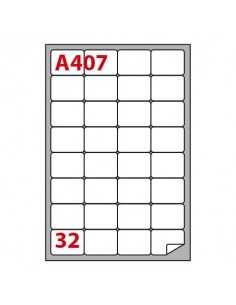 Etichette bianche permanenti Copiatabu A407 47x35 mm - angoli arrotondati - 32 et./foglio - conf. 100 fogli Markin