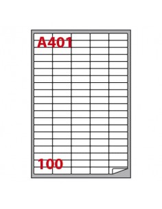 Etichette bianche Copiatabu A401 37x14 - angoli arrotondati - 100 et./foglio - conf. 100 fogli Markin