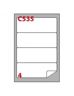 Etichette bianche Copiatabu C535 laser/inkjet - angoli arrotondati - 4 et./foglio - cf. 100 ff Markin 190x61 mm