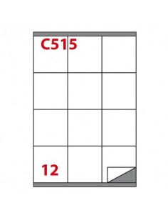 Etichette bianche permanenti Copiatabu C515 laser/Inkjet - 12 et./foglio - conf 100 fogli Markin 70x72 mm - X210C515