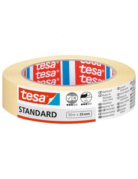 Nastro per mascheratura in carta standard ECO beige Tesa 25 mm x 50 m 05086-00000-04