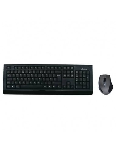 Set tastiera e mouse wireless QWERTY Media Range layout inglese nero MROS104-UK    