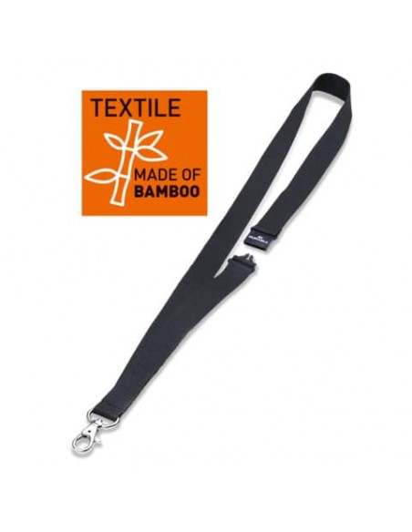 Cordoncino in tessuto ECO con moschettone Durable Nero conf. 10 pz  - 8240-01