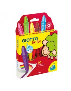 Pastelloni a cera colori assortiti + appuntapastellone conf. 10 pezzi Giotto Bebè assortiti - F477900