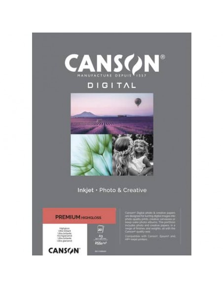 Carta fotografica Canson Premium bianca 20 fogli -  255 g/m²  HighGloss RC A3 - C33300S007