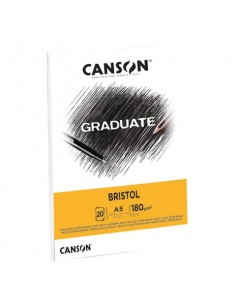 Blocco GRADUATE Bristol A5 20 fogli. 180 g/m² Canson bianco C400110382