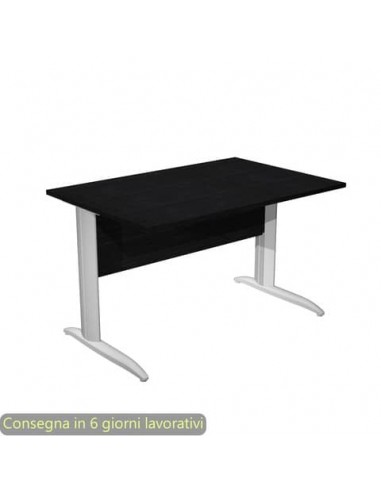 Scrivania piano nero venato frassino 120x80xH.72 cm gamba a L metallo grigio alluminio Presto Artexport - 004K2/8/AA