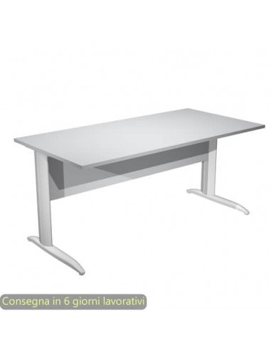 Scrivania piano grigio 140x80xH.72 cm gamba a L in metallo grigio alluminio linea Presto Artexport - 002K2/9/AA