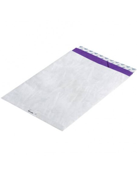 Buste a sacco piatte con strip bianche 229x324 mm - Tyvek formato C4 -  conf. 500 pz - 11782