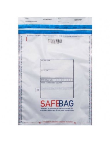Sacchetti di sicurezza bianco conf. 1.000 pz formato interno - 256x370+40mm Safe Bag B4 - 68283