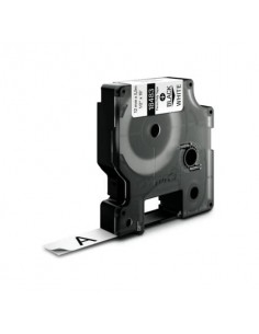 Nastro in poliestere per etichettatrice Rhino - colore nero/bianco Dymo 12 mm x 5