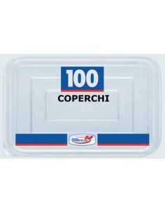 Coperchi trasparenti polistirene C/11 conf. 100 pz Dopla 126x97 mm 28067