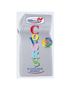 Cucchiaini dessert Compact trasparenti in polistirene conf. 40 pz Dopla Reusable 125 mm - 3646