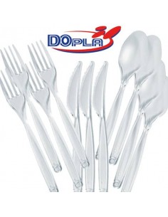 Coltelli magnum Compact trasparenti in polistirene conf. 50 pz Dopla Reusable 180 mm - 3438