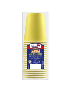 Bicchieri carta WD 250 ml conf. 20 pz Dopla Green giallo 42189