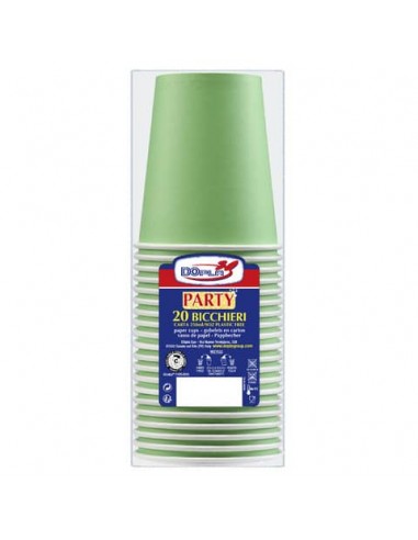 Bicchieri carta WD 250 ml conf. 20 pz Dopla Green verde 42191
