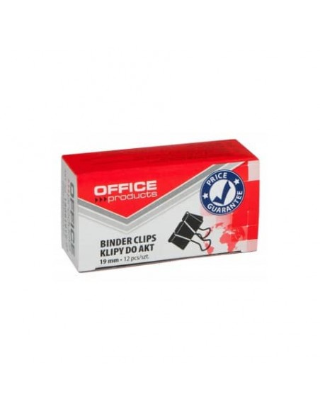 Molle fermacarte nero Office Products 19 mm - conf. 12 pezzi  - 18091919-05