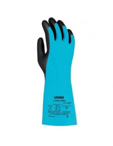 Guanti protettivi U-Chem 3200 in nylon - rischi chimici - blu/nero Uvex TG. 10 6097210