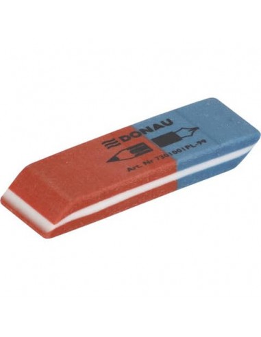 Gomma rosso/blu per matita e inchiostro Donau 57x19x8 mm 7301001PL-99