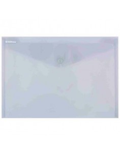 Buste con bottone in PPL ecologico Donau formato A4  grigio - conf. da 12 pz - 8544001PL-02