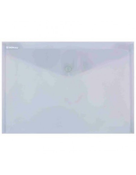 Buste con bottone in PPL ecologico Donau formato A4  grigio - conf. da 12 pz - 8544001PL-02