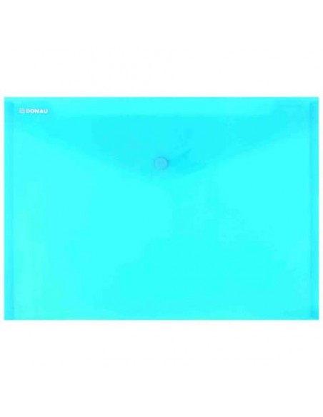 Buste con bottone in PPL ecologico Donau formato A4  blu - conf. da 12 pz - 8544001PL-10
