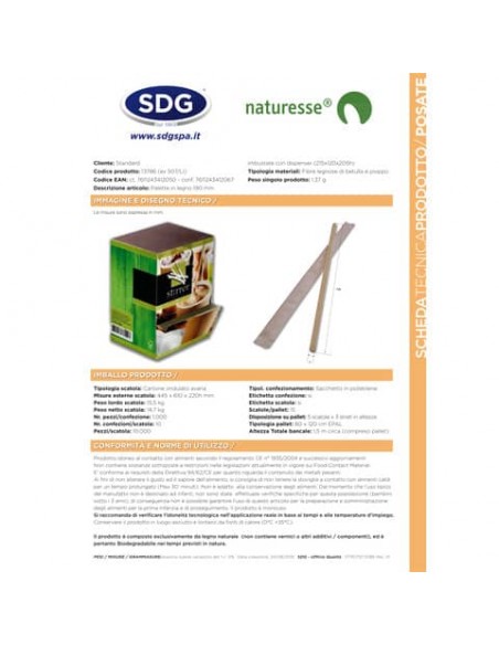Palette in legno BIO monouso 190 mm imbustate con dispenser Scatolificio del Garda in conf. da 1000 pz - 13786