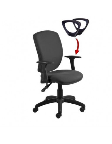 Seduta operativa Mirage Back-system in tessuto ignifugo Seditaly con braccioli regolabili nero - MRG0C3Q0GB833