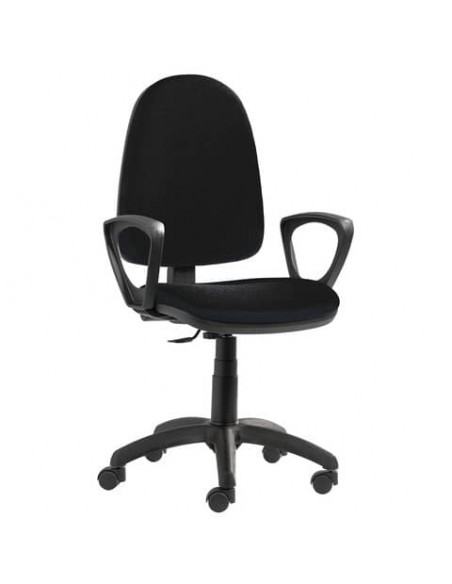 Seduta operativa Seditaly Sofia CPM con meccanismo a contatto permanente tessuto ignifugo e braccioli fissi nero